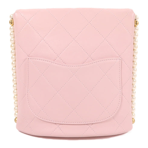 CHANEL CC GHW Shoulder Bag Lambskin Leather Pink
