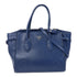 PRADA SHW 2 Way Shoulder Bag Calfskin Leather Blue