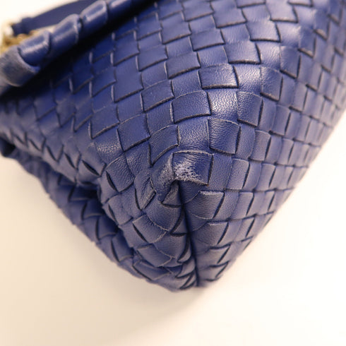 BOTTEGA VENETA BV GHW Chain Shoulder Bag Leather Blue
