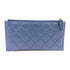 CHANEL Quilted CC GHW Pouch Long Wallet Calfskin Leather Blue