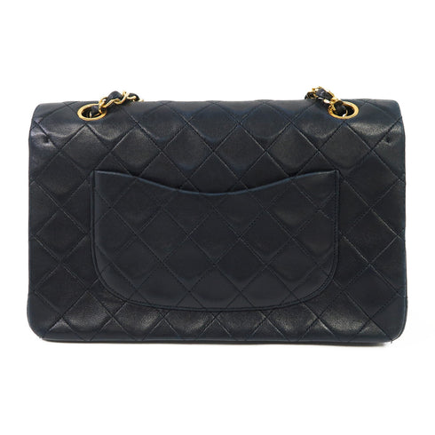 CHANEL Quilted CC GHW Vintage Classic Bag Chain Shoulder Lambskin Leather Black