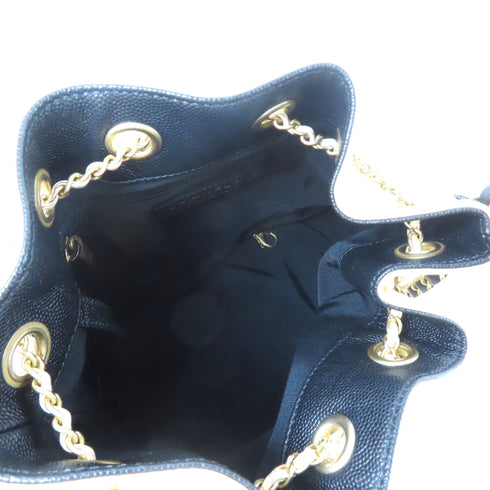 CHANEL CC GHW Chain Shoulder Bag AS0373 Calfskin Leather Black Beige