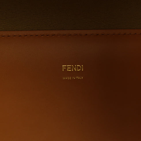 FENDI GHW Sunshine Tote 2Way Shoulder Bag Calfskin Leather 8BH386 Brown