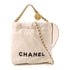 CHANEL CC GHW C22 Mini Chain Shoulder Bag 141323 Lambskin Leather White