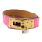 HERMES GHW Double Tour Bracelet Veau Swift Leather Pink
