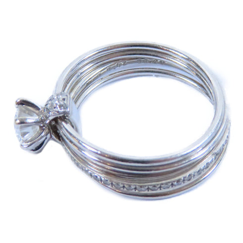 Fine Jewelry 0.62ct Diamond 0.20ct Diamond Ring US#6 18K White Gold