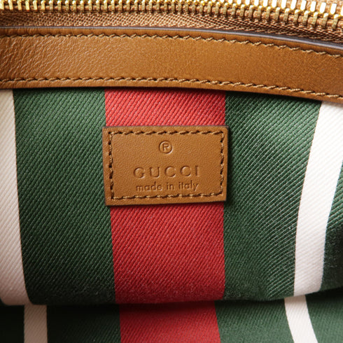 GUCCI SHW GG Emblem Small Tote Bag 2 Way Shoulder 815214 Coated Canvas Leather