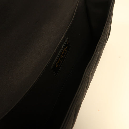 CHANEL CC GHW Chain Shoulder Bag Silk Black