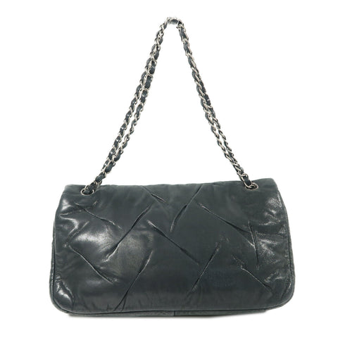 CHANEL CC SHW Chain Shoulder Bag Calfskin Leather Dark Green