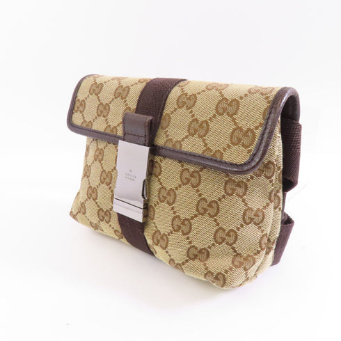 GUCCI GG SHW Waist Bag 131236 Canvas Brown