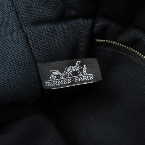 HERMES PHW Fourre-tout Handbag/Tote Bag Canvas Navy