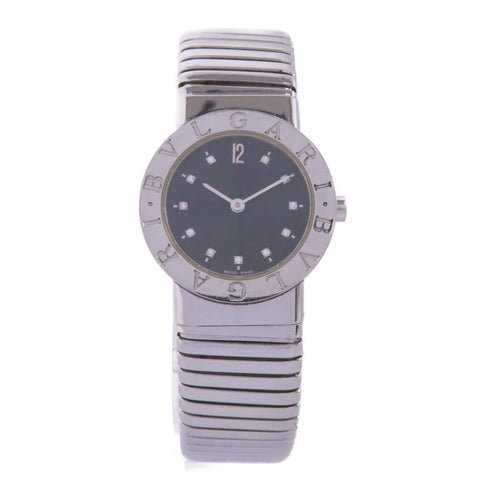 BVLGARI 25MM Quartz Watch BB 26 2T S Stainless Steel Black