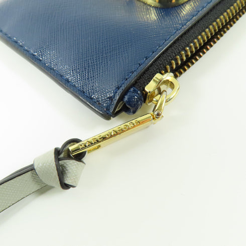 MARC JACOBS GHW Card Case M0014283 Leather Blue/Grey/Black