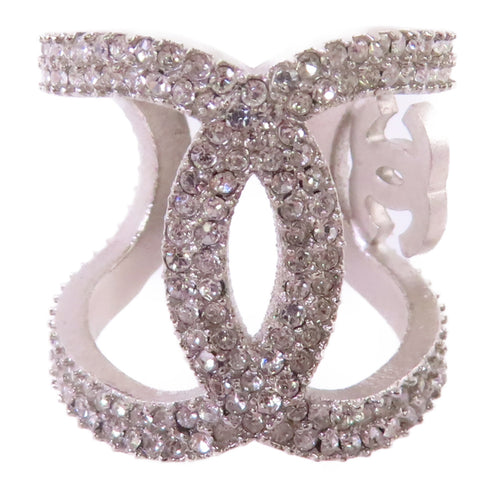 CHANEL CC Ring Precept US#6 Metal Rhinestones
