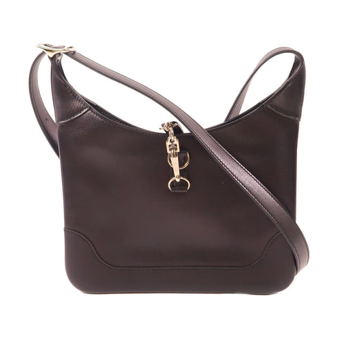 HERMES PHW Trim 24 Shoulder Bag Evergrain Leather Noir Black