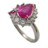 FINE JEWELRY 1.38ct Pink Sapphire 0.3ct Diamond 0.34ct Ruby Ring PT900 US#4.5