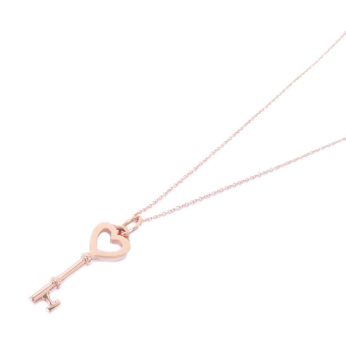 TIFFANY&CO Heart Key Necklace Accessories Pink Gold