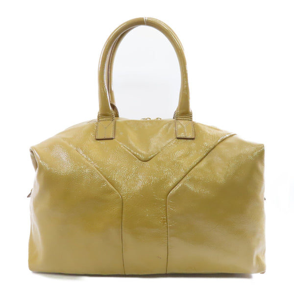 YVES SAINT LAURENT YSL GHW Shoulder Bag Patent Leather Brown