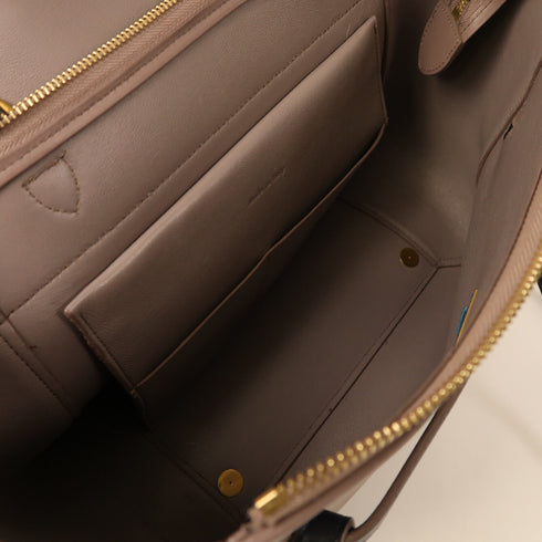 CELINE GHW Belt Bag Mini 2 Way Shoulder Bag Handbag Calfskin Leather Black/Brown