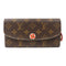 LOUIS VUITTON LV GHW Emilie Wallet Long Wallet M68313 Monogram Brown/Red