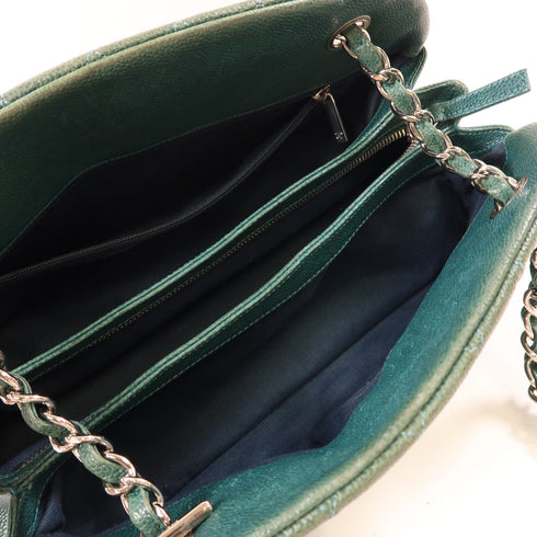 CHANEL CC SHW Chain Shoulder Bag Calfskin Leather Green v1