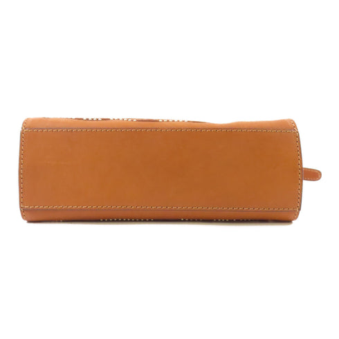 Valentino GHW Shoulder Bag Calfskin Leather Brown