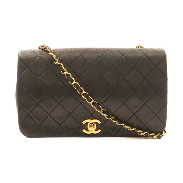 CHANEL CC GHW Chain Shoulder Bag Lambskin Leather Black v2