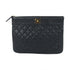 CHANEL CC GHW Pouch Calfskin Leather Black