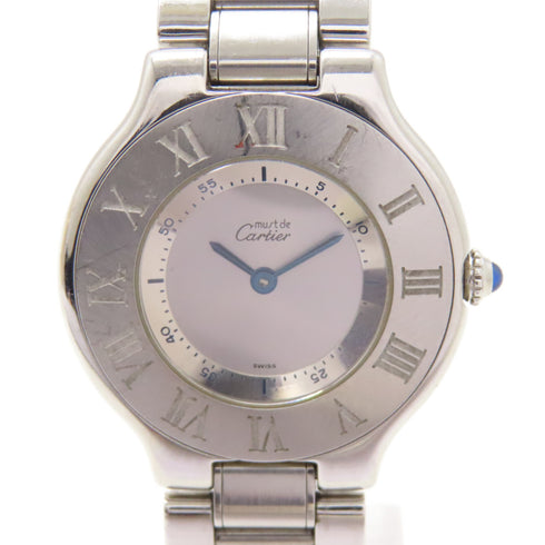 CARTIER Must 21 Quartz Watch W10110T2 Stainless Steel Silver