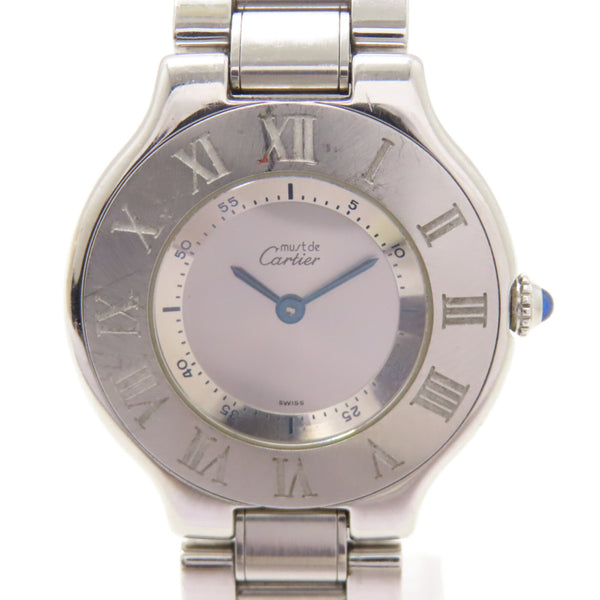 CARTIER Must 21 Quartz Watch W10110T2 Stainless Steel Silver