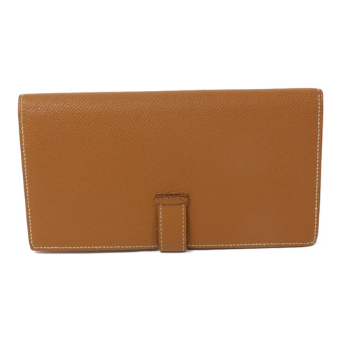HERMES PHW Bearn W Snap Wallet Long Wallet Epsom Leather 37 Gold