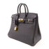 HERMES GHW Birkin 25 Handbag Togo Leather Noir Black