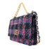 CHANEL CC GHW SHW 19 WOC Wallet On Chain Shoulder Bag Tweed Black Purple
