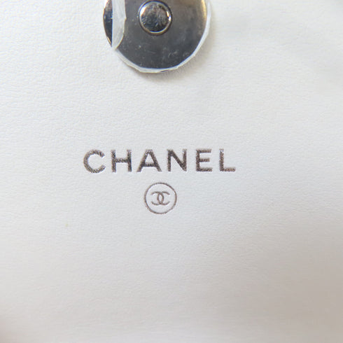 CHANEL Quilted CC SHW Phone Holder 2way Chain Shoulder Lambskin Leather White