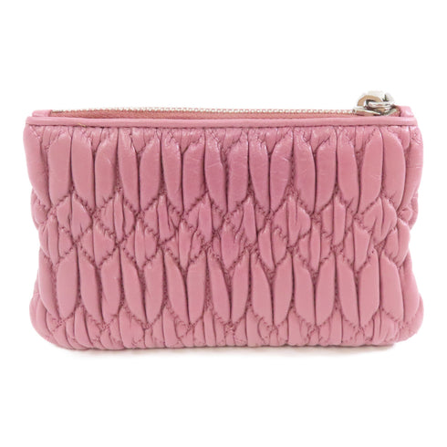 Miu Miu SHW Clutch Bag Pouch Lambskin Leather Pink
