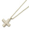 BVLGARI Latin Cross Necklace Pendant Diamond 18KWG White Gold