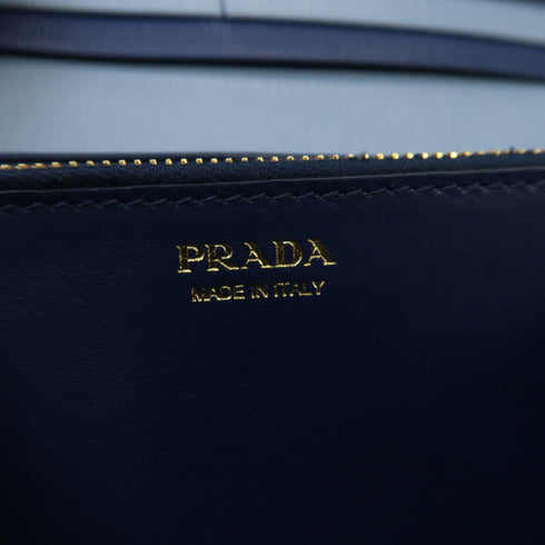PRADA GHW Long Wallet 1MH132 Calfskin Leather Light Blue
