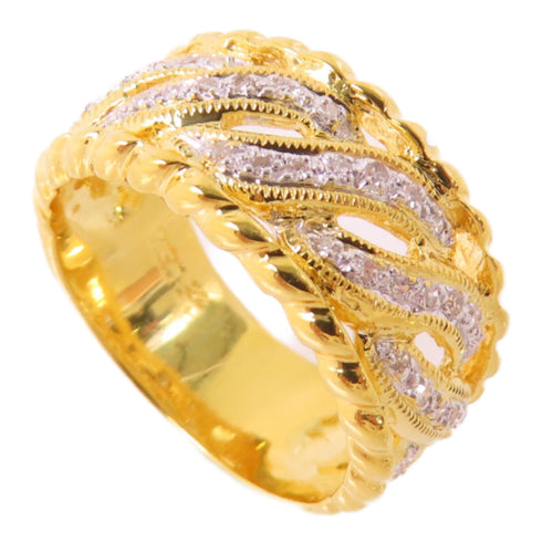 Fine Jewelry 0.22ct Diamond Ring US#7.75 18K Yellow Gold