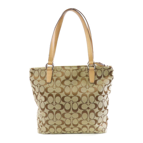 Coach SHW Tote Bag F28504 Canvas Brown/Pink