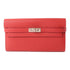 HERMES PHW Kelly Wallet Chevre Leather Red