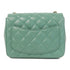 CHANEL Quilted CC GHW Mini Classic 17 Chain Shoulder Bag Lambskin Leather Green