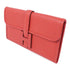 HERMES Jige Clutch Bag Evercolor Leather Red
