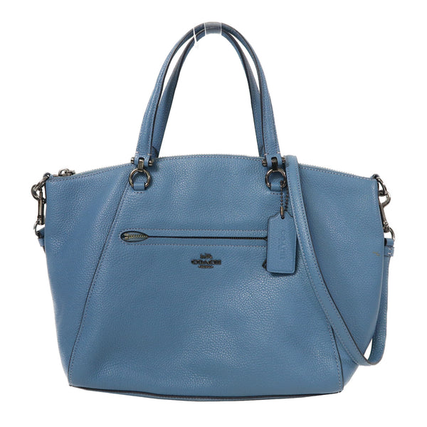 COACH SHW 2 Way Shoulder Bag Handbag Calfskin Leather Blue