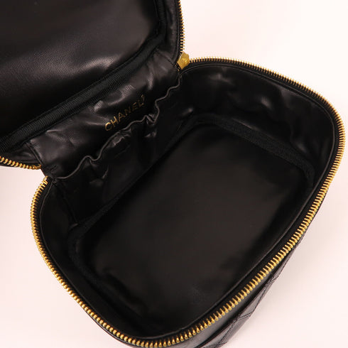 CHANEL CC GHW Hand Bag Calfskin Leather Black