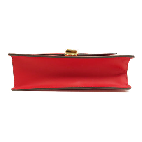 GUCCI GG GHW Sylvie Shoulder Bag 421882 Calfskin Leather Red