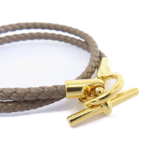 HERMES Roulis Bracelet Accessories Veau Swift Leather Metal Etoupe