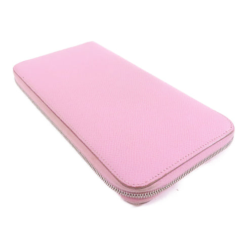 HERMES PHW Azap Long Silkin Zipped Wallet Veau Epsom Leather Pink