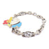 GUCCI GG Donald Duck Bracelet Accessories Metal Silver Light Blue White