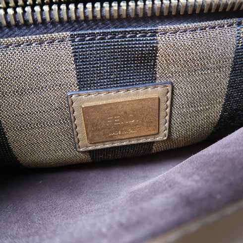 FENDI GHW Peekaboo 2 Way Shoulder Bag 8BN290-5WN Calfskin Leather Brown