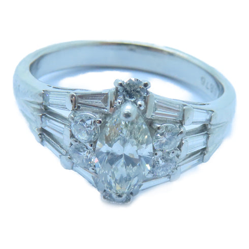 JEWELRY PT900 Gold Plated Diamond Ring 0.876ct/0.88ct Diamond Ring US#9.25 R...